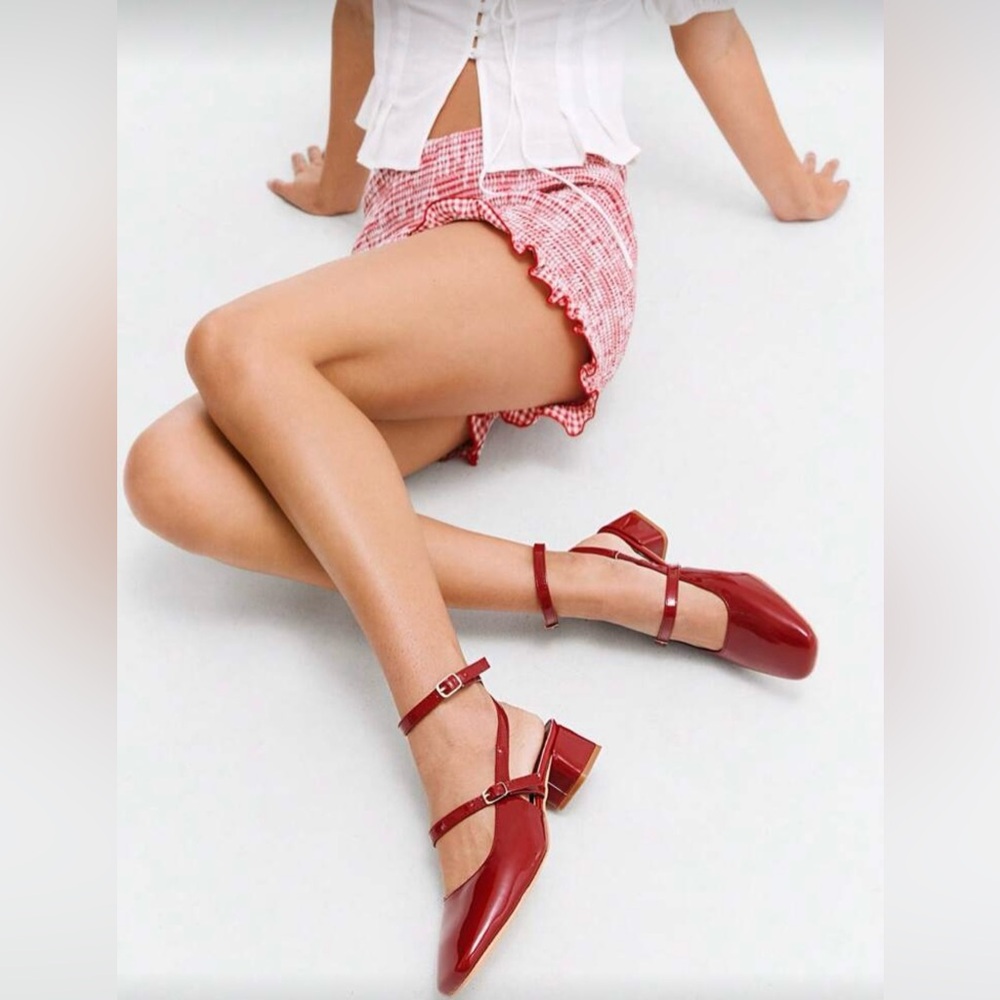 Elegant Red Mary Jane Women's Shoes